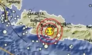 Gempa menggetarkan wilayah Kabupaten Bandung, Kamis pagi (17/9/2026). (Liputan6.com/ Dok BMKG)