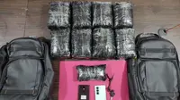 47 Ribu Ekstasi Disembunyikan Dalam Tas Ransel, Bakal Dikirim ke Pekanbaru