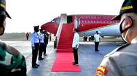 Presiden Jokowi mengunjungi Kota Pagar Alam, Provinsi Sumatera Selatan, Senin (24/1/2022).