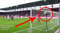 Video highlights gol tendangan bebas Dario Lezcano pemain dari Ingolstadt mengenai kamera di luar gawang Stuttgart.