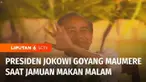 Presiden Joko Widodo asyik bergoyang maumere, saat jamuan makan malam delegasi KTT ke-42 ASEAN, di Labuan Bajo, Nusa Tenggara Timur. Presiden juga memperkenalkan keindahan alam Labuan Bajo dan Pulau Komodo, kepada para pemimpin ASEAN.