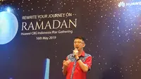 Deputy Country Director Huawei Device Indonesia Lo Khing Seng dalam acara Ifthar Gathering Huawei bersama media di Jakarta, Kamis (16/6/2019) (Liputan6.com/ Agustin Setyo W)