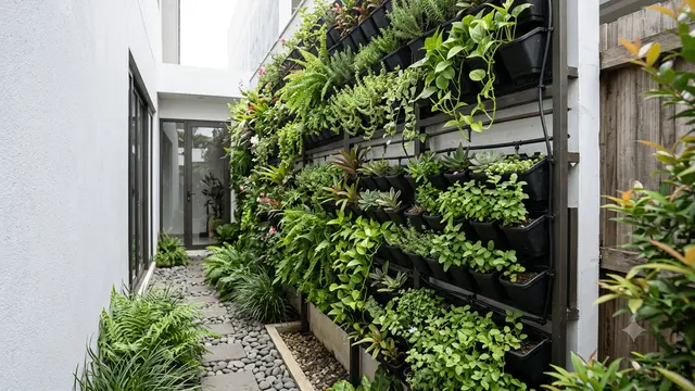 Model Taman Linear di Samping Rumah