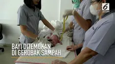 Bayi perempuan ditemukan di sebuah gerobak sampah dalam bungkusan plastik.