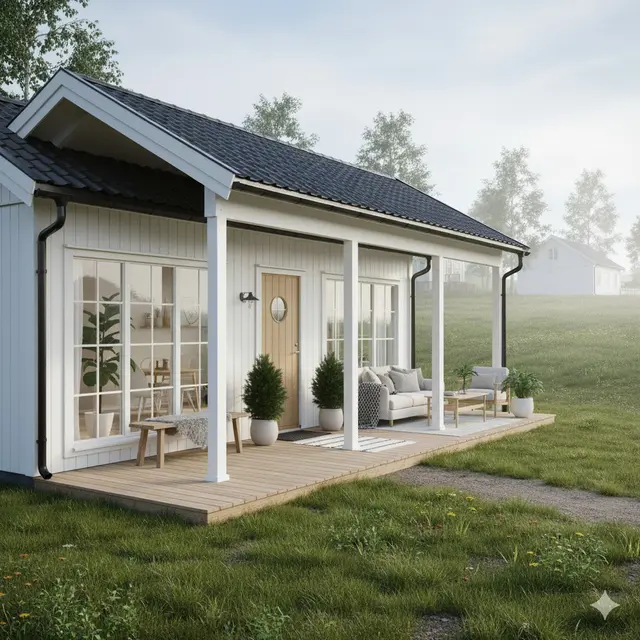 Rumah kecil tapi cantik di desa (Foto: Gemini AI)