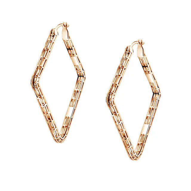 Diamond Shape Frank Gold Geometric Earrings