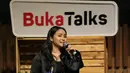 Berbagai cara untuk membangkitkan jiwa anak muda yang kreatif. Dengan perkembangan teknologi yang semakin maju, Gita mengajak anak muda untuk memanfaatkan sebagai gerbang menuju kesuksesan lewat sisi kreatifitas. (Adrian Putra/Bintang.com)