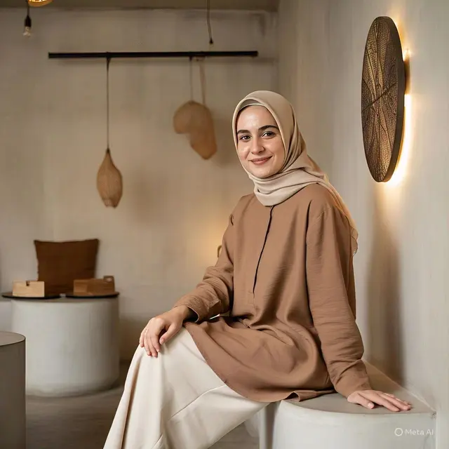Inspirasi Busana Muslimah 1 Warna