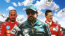 F1 - Pembalap F1 terkaya: Lewis Hamilton, Fernando Alonso, Michael Schumacher (Bola.com/Adreanus Titus)