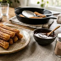 Resep Churros Teflon dengan Taburan Gula Kayu Manis. Foto: AI Generated