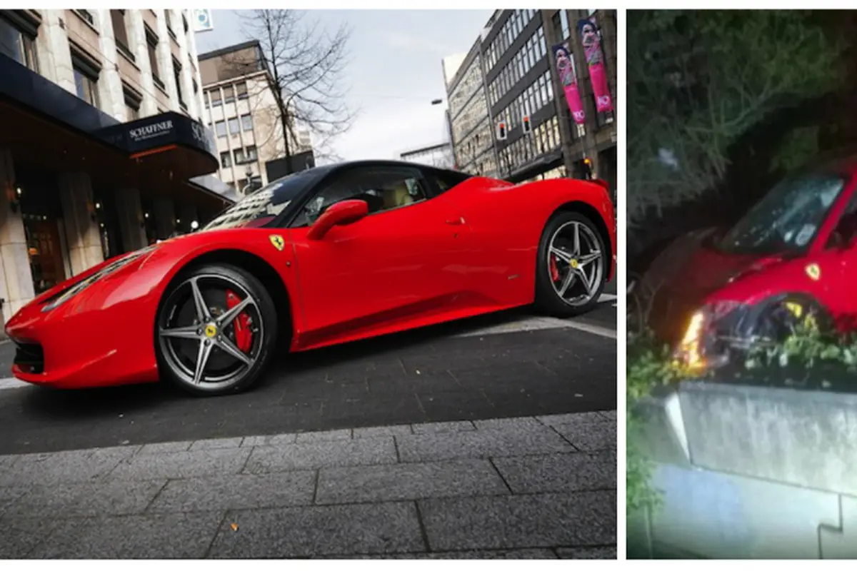 Pamer Pakai Ferrari Sewaan, Pengemudi Ini Justru Seruduk Pagar 