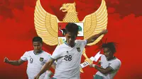 Timnas Indonesia U-20 - Hokky Caraka, Rabbani Tasnim, Ronaldo Kwateh (Bola.com/Adreanus Titus)