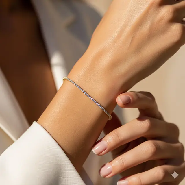 Gelang Emas Tipis Model Tennis