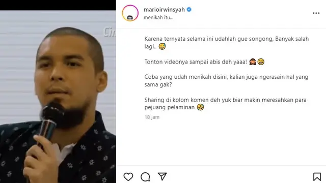 Mario Irwinsyah (Foto: Instagram/@marioirwinsyah)