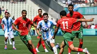 Pertandingan antara Argentina versus Maroko di ajang Olimpiade 2024 Paris hari Rabu (24/07/2024).(Arnaud FINISTRE / AFP)