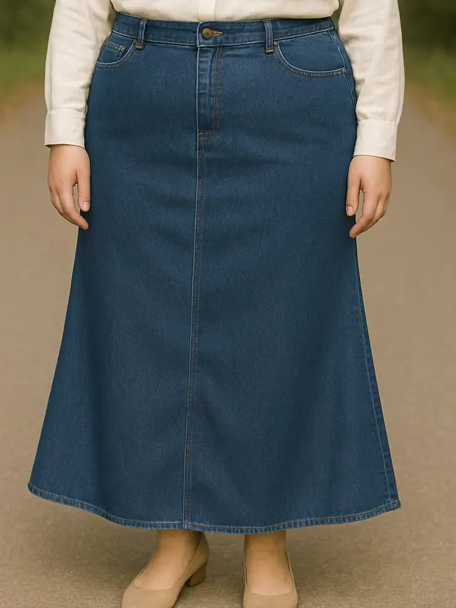 Rok Jeans untuk Orang Gemuk Berhijab (Foto: ChatGPT)