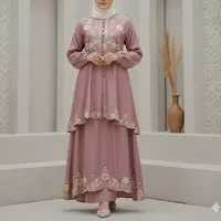 Gamis dengan desain dua tingkat untuk Lebaran 2026/Gemini AI