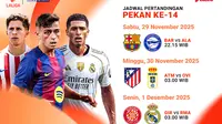 Jadwal Live Streaming LaLiga 2025/26 Pekan ke-14: Tayang Eksklusif di Vidio