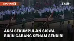 Aksi kocak sekumpulan siswa bikin cabang senam sendiri di sekolah mengundang perhatian.