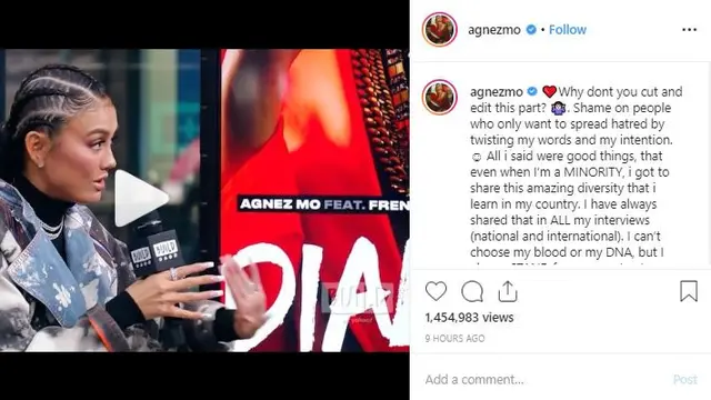 Penjelasan Agnez Mo tentang pernyataannya