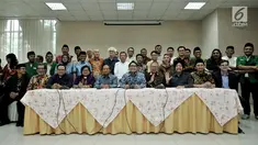 Sejumlah tokoh lintas agama menyatakan sikap atas aksi penembakan masjid di Selandia Baru di Jakarta, Rabu (20/3). Para tokoh menyatakan kesedihan mendalam kepada para korban penembakan. (Liputan6.com/Iqbal Nugroho)