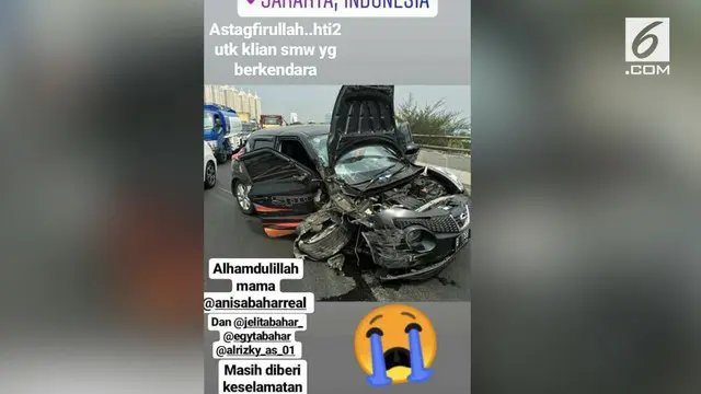 VIDEO: Anisa Bahar Kecelakaan, Mobil Rusak Parah