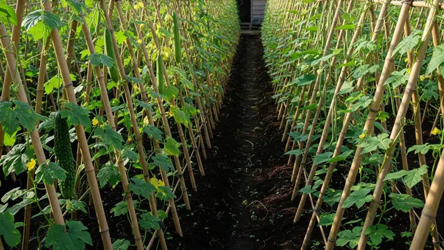 Ide Kebun untuk Sayuran Rambat Modal Bambu Saja