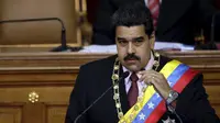 Presiden Venezuela, Nicolas Maduro berbicara di majelis nasional di Caracas, (6/7/2015). Maduro juga memerintahkan kementerian luar negeri melakukan review penuh hubungan bilateral Venezuela dan Guyana. (REUTERS/Jorge Dan Lopez)