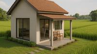 7 Desain Rumah Sederhana di Pinggir Sawah Tapi Terlihat Indah, Adem dan Estetik (sumber:AI)