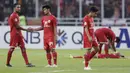 Pemain Persija Jakarta tampak kecewa usai dikalahkan Ceres-Negros pada laga Piala AFC 2019 di SUGBK, Jakarta, Selasa (23/4). Persija takluk 2-3 dari Ceres-Negros. (Bola.com/M Iqbal Ichsan)