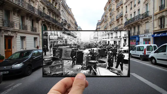 Bukti Sejarah, Ini 10 Foto Kombinasi Unik Paris Dulu dan Kini