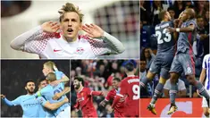 Berikut ini tujuh selebrasi terbaik yang menghiasi laga perdana Liga Champions 2017/2018. Mulai dari selebrasi pemain RB Leipzig, Emil Forsberg hingga Mohamed Salah dari Liverpool. (Kolase foto-foto dari AFP)