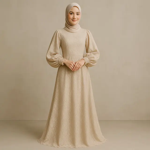 Model Gamis Brokat untuk Acara Siang Hari/ Ilustrasi gambar oleh AI