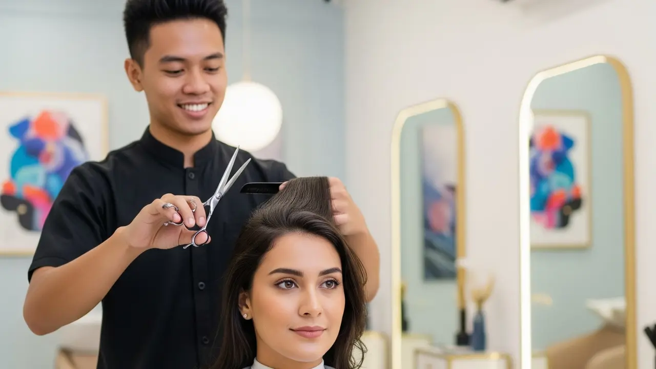 Model Rambut Oval Pendek