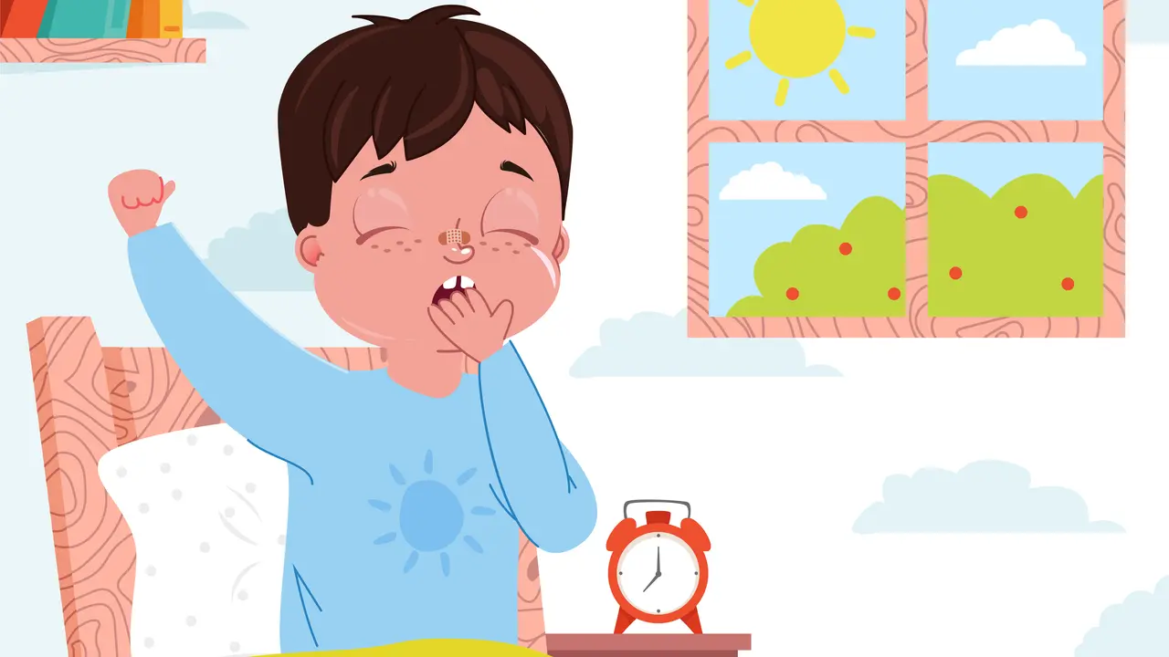Ilustrasi anak bangun tidur