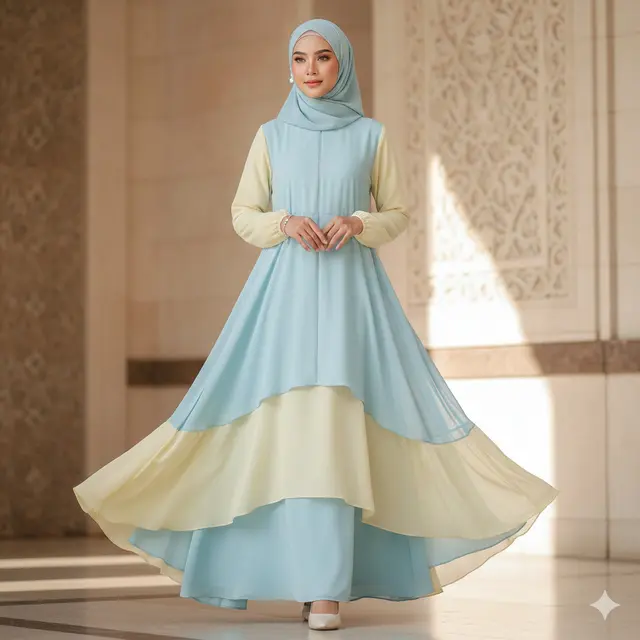 Model Gamis Abaya Warna Warni Pastel