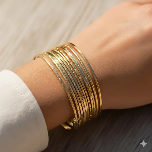 Gelang Keroncong Model Halus Tipis (Stackable) 20 Gram