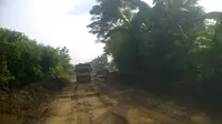 Kondisi jalan rusak di tiga kecamatan di Kabupaten Bogor (Liputan6.com/Achmad Sudarno)