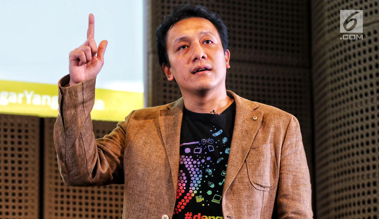 Diaz Hendropriyono saat menjadi pembicara bertajuk “Dengar yang Muda” di Galeri Indonesia Kaya, Jakarta, Kamis (7/2). Kegiatan yang memasuki seri ke-12 mengangkat sektor UMKM. (Liputan6.com/Johan Tallo)