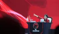 Ketum PDIP Megawati Soekarnoputri menyampaikan pidato politik pada penutupan Rakernas V PDIP di Ancol, Jakarta Utara, Minggu 26 Mei 2024. (Foto: Tim Humas DPP PDIP)