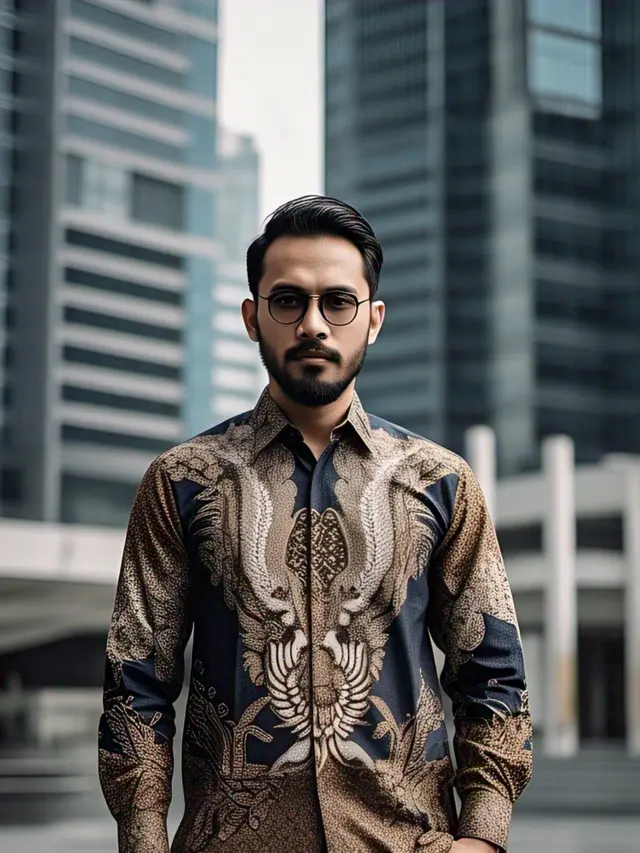 Baju Koko Modern Kombinasi Batik