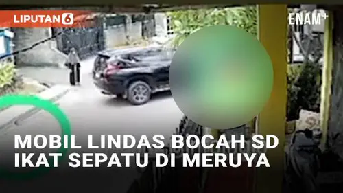 VIDEO: Mobil Lindas Bocah SD Tengah Ikat Sepatu di Meruya Jakarta Barat