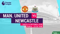Jadwal Premier League 2018-2019 pekan ke-8, Mancehster United vs Newcastle United. (Bola.com/Dody Iryawan)