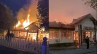 Potongan video peristiwa kebakaran yang terjadi di Gedung Badan Pengawas Pemilu Kota Palangka Raya, Kalimantan Tegah, Kamis (20/7/2023).