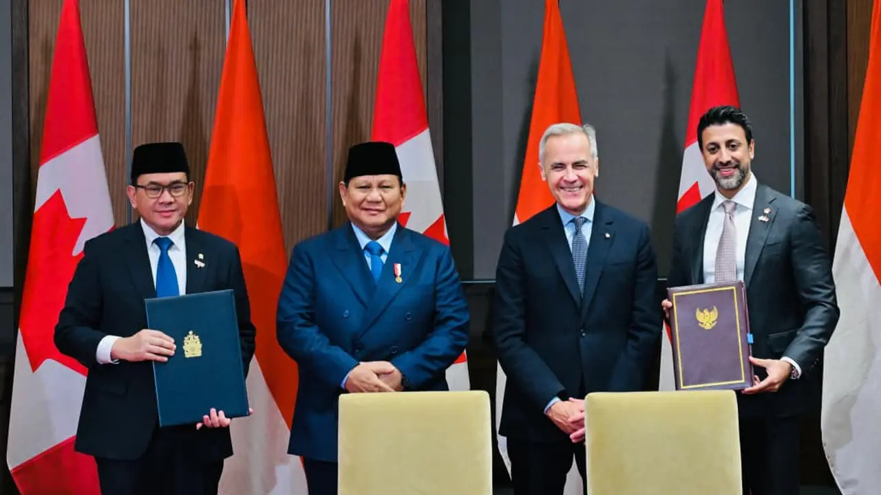 Penandatanganan ICA CEPA yang disaksikan oleh Presiden Prabowo Subianto