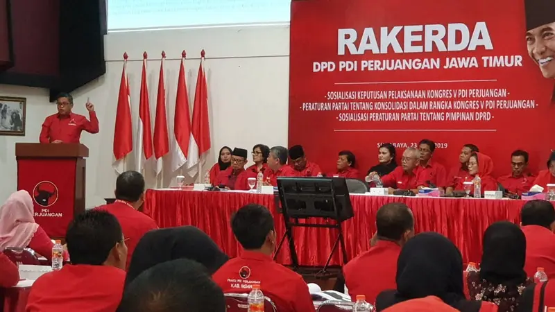 Rapat kerja daerah (Rakerda) PDIP Jawa Timur di Surabaya, Minggu (23/6/2019).  (Ist)