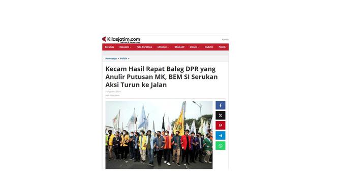 Cek fakta artikel Ketua BEM SI menyatakan menolak PSI dan Jokowi di daerah masing-masing