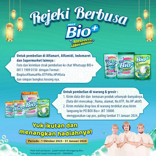Sst, Ada Rejeki Spesial Hingga Ratusan Juta Rupiah dari Sabun Cuci Piring dan Deterjen Bio+, Intip Cara Dapetinnya Yuk!