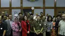 Sejumlah musisi dari lintas generasi, mendatangi gedung DPR/MPR. Kedatangan para musisi ini guna menggelar audiensi terkait Rancangan Undang Undang (RUU) Permusikan. (Nurwahyunan/Bintang.com)