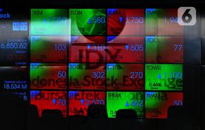 Layar yang menampilkan Indeks Harga Saham Gabungan (IHSG) saat acara Penutupan Perdagangan Bursa Efek Indonesia Tahun 2022 di Jakarta, Jumat (30/12/2022). PT Bursa Efek Indonesia (BEI) mencatat ada 59 perusahaan yang melakukan Initial Public Offering (IPO) atau pencatatan saham sepanjang 2022. Pada penutupan perdagangan akhir tahun, Indeks Harga Saham Gabungan (IHSG) ditutup lesu 0,14% atau 9,46 poin menjadi 6.850,62. (Liputan6.com/Angga Yuniar)